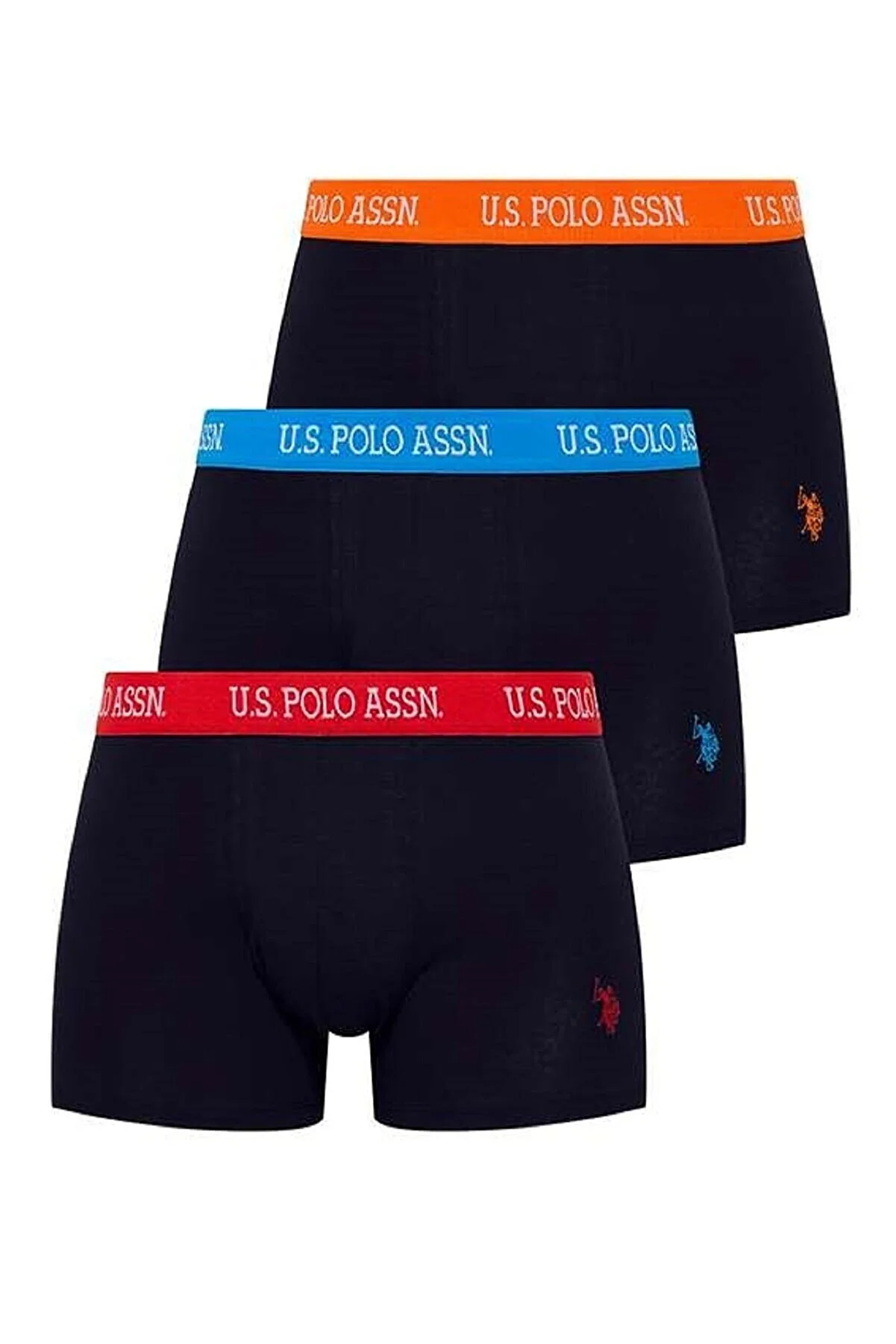 U.S. Polo Assn. 3 Pack, Cotton & Lycra, Men's Boxer Set 80253 Navy