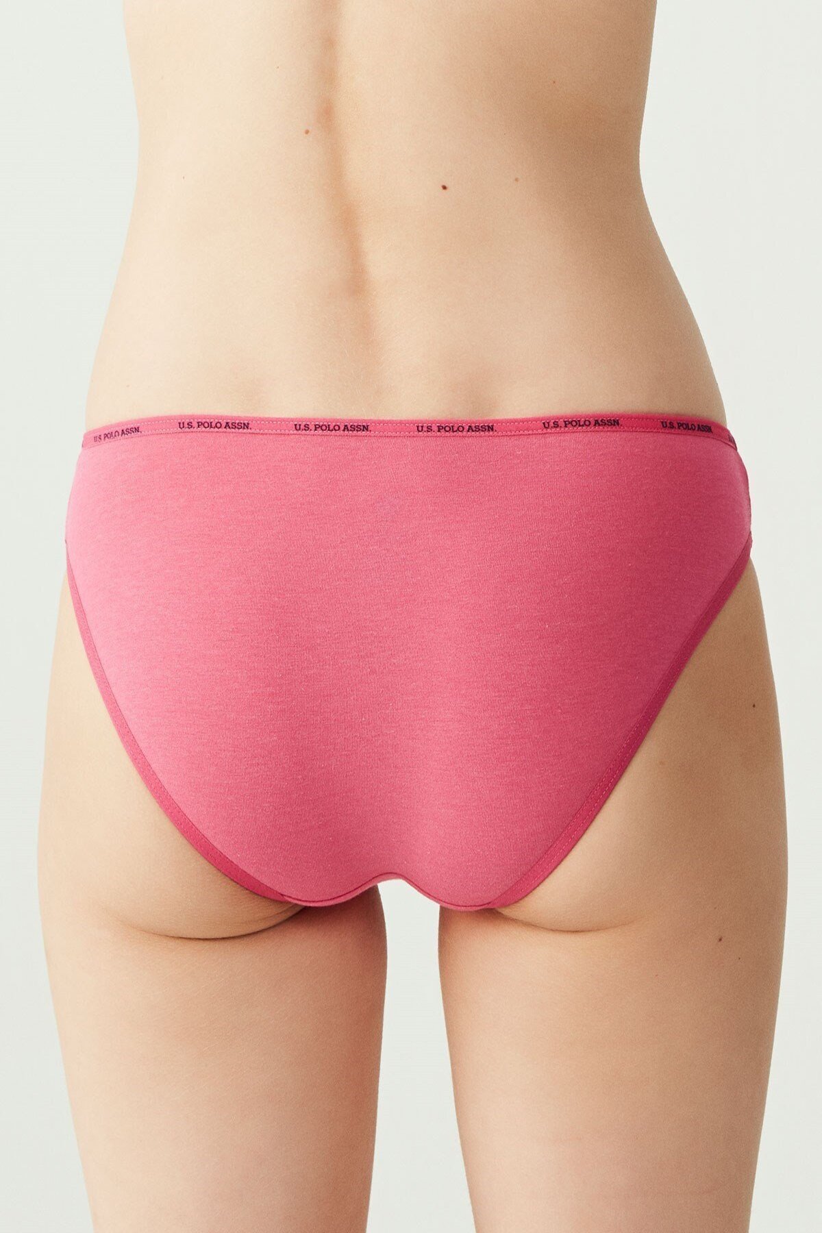 U.S. Polo Assn. 67001, Cotton & Modal & Lycra, 5-Pack, Solid Colors, Women’s Low Waist Brief Set, Black & White & Beige & Fuchsia & Navy Blue - Image 12