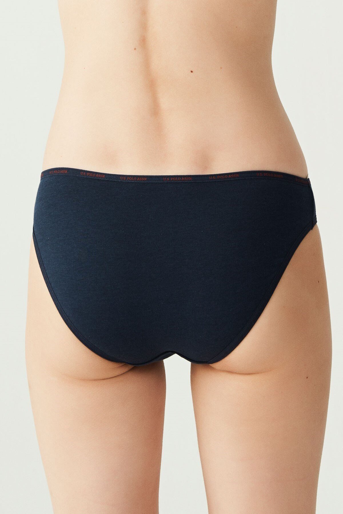 U.S. Polo Assn. 67001, Cotton & Modal & Lycra, 5-Pack, Solid Colors, Women’s Low Waist Brief Set, Black & White & Beige & Fuchsia & Navy Blue - Image 14