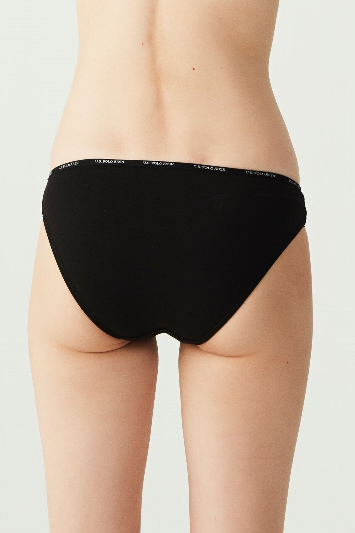 U.S. Polo Assn. 67001, Cotton & Modal & Lycra, 5-Pack, Solid Colors, Women’s Low Waist Brief Set, Black & White & Beige & Fuchsia & Navy Blue - Image 15