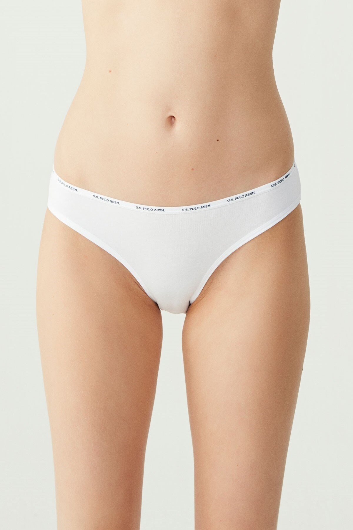 U.S. Polo Assn. 67001, Cotton & Modal & Lycra, 5-Pack, Solid Colors, Women’s Low Waist Brief Set, Black & White & Beige & Fuchsia & Navy Blue - Image 3