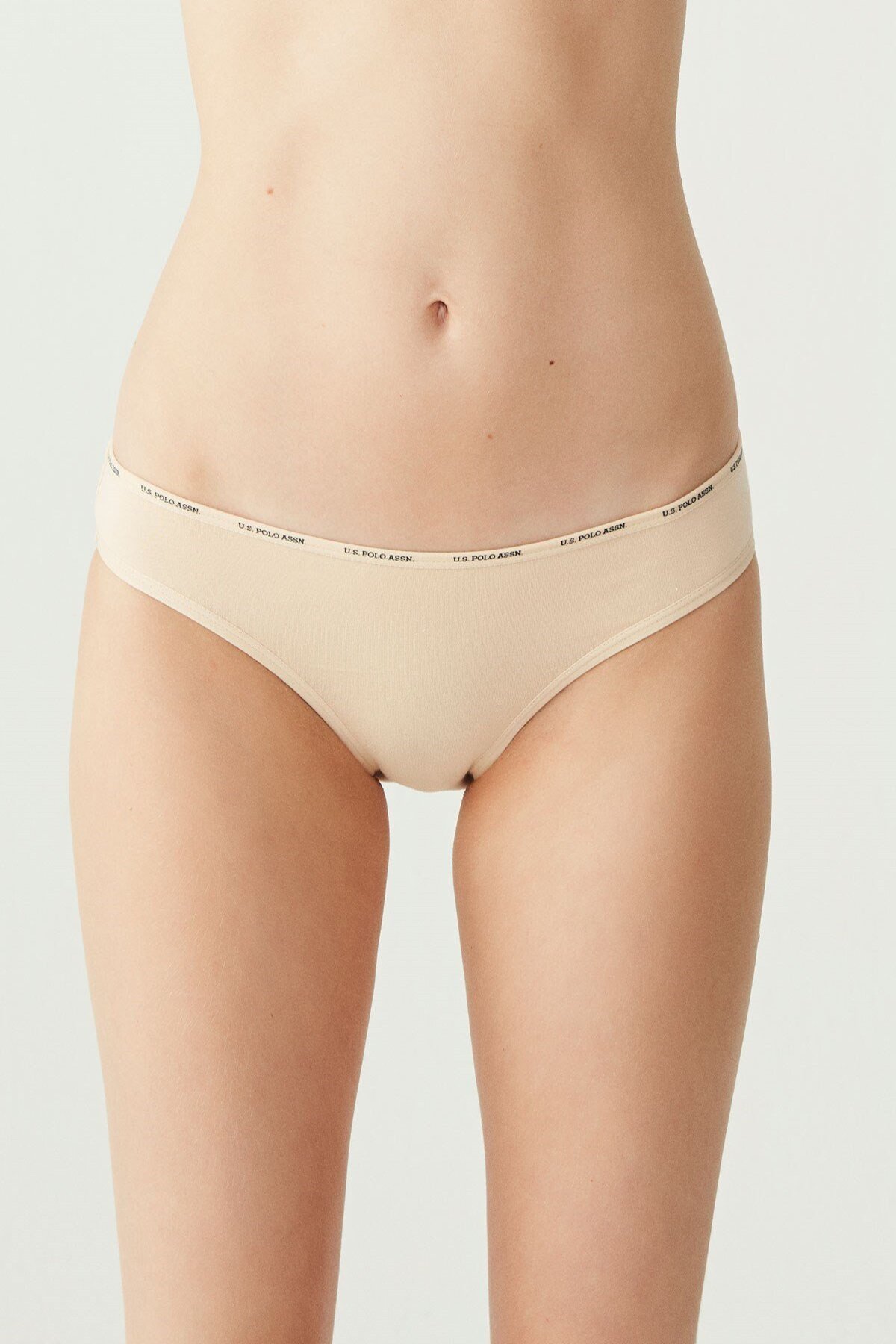 U.S. Polo Assn. 67001, Cotton & Modal & Lycra, 5-Pack, Solid Colors, Women’s Low Waist Brief Set, Black & White & Beige & Fuchsia & Navy Blue - Image 5