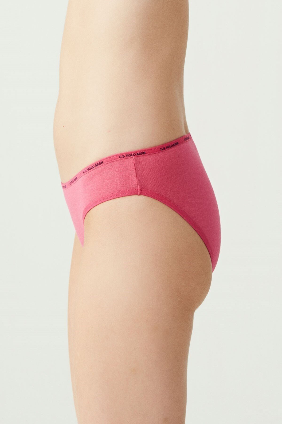 U.S. Polo Assn. 67001, Cotton & Modal & Lycra, 5-Pack, Solid Colors, Women’s Low Waist Brief Set, Black & White & Beige & Fuchsia & Navy Blue - Image 8