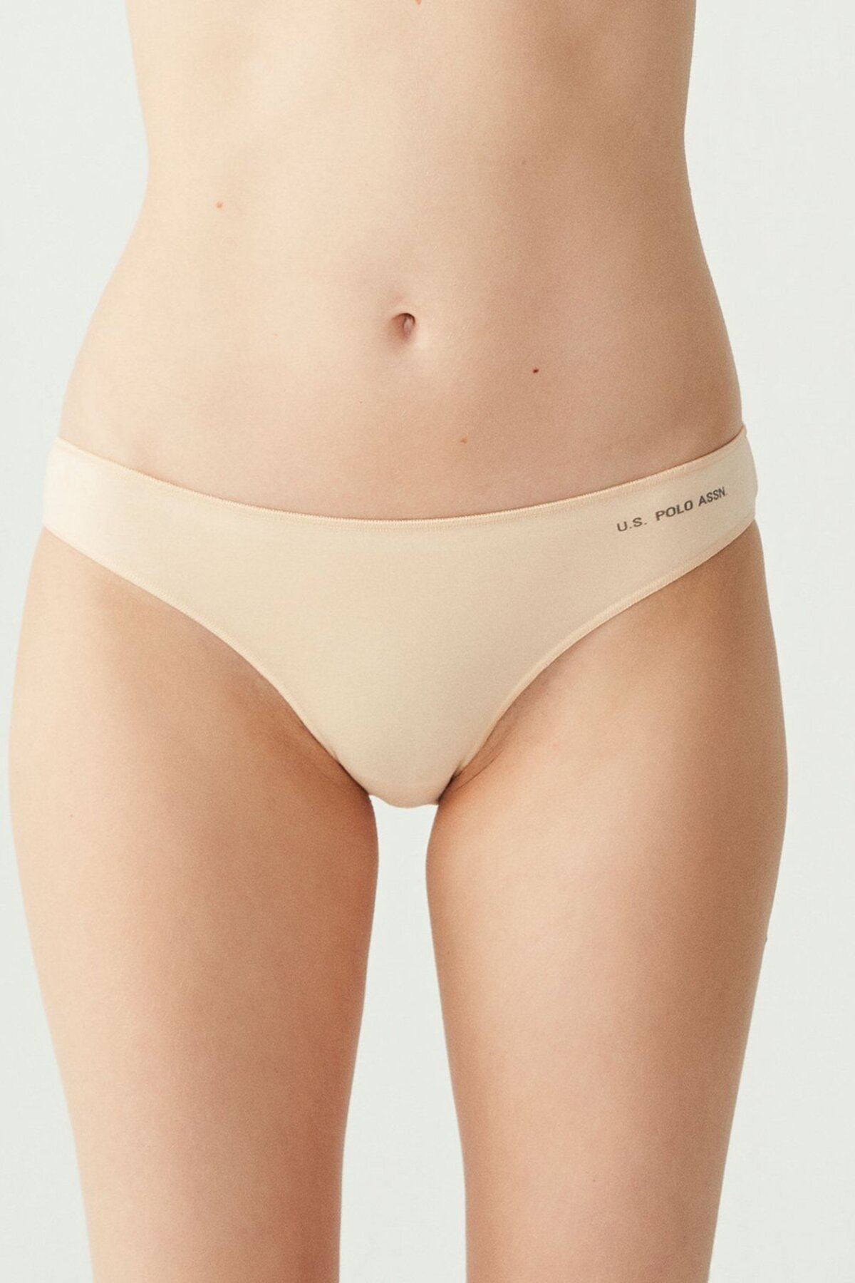 U.S. Polo Assn. 67006, Cotton & Modal & Lycra, 5-Pack, Solid Colors, Women’s Bristle Elastic Slip Set, Black & White & Beige & Salmon & Red - Image 3