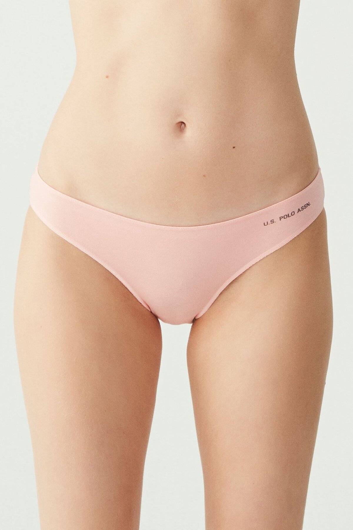 U.S. Polo Assn. 67006, Cotton & Modal & Lycra, 5-Pack, Solid Colors, Women’s Bristle Elastic Slip Set, Black & White & Beige & Salmon & Red - Image 4