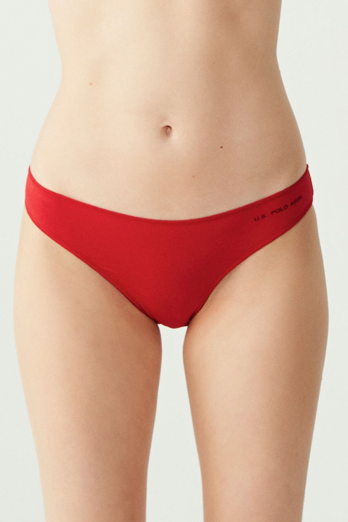 U.S. Polo Assn. 67006, Cotton & Modal & Lycra, 5-Pack, Solid Colors, Women’s Bristle Elastic Slip Set, Black & White & Beige & Salmon & Red - Image 5