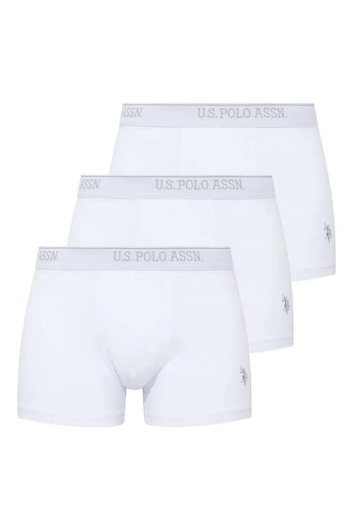 U.S. Polo Assn. 80097, 3 Pack, Cotton & Lycra, Men's Boxer Set, White